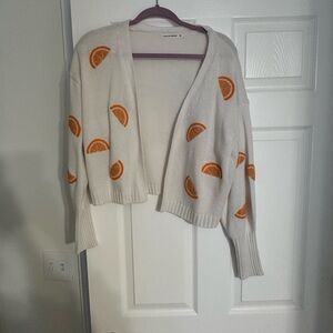 Orange Patterned Women's Sweater